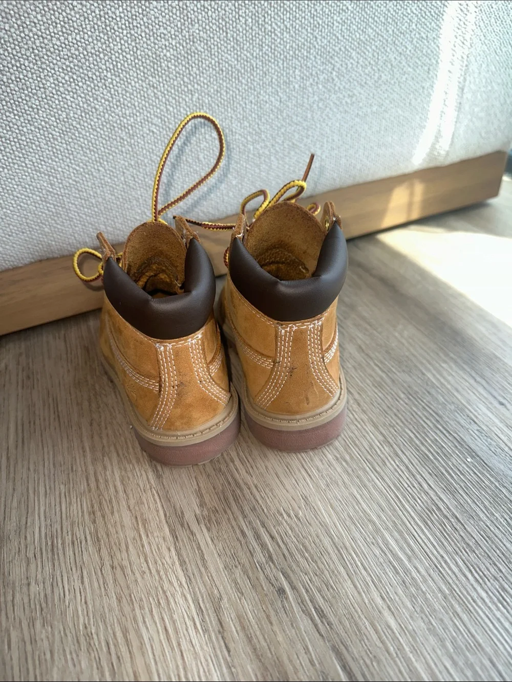 Timberland Classic Wheat Work Boots with Yellow Laces